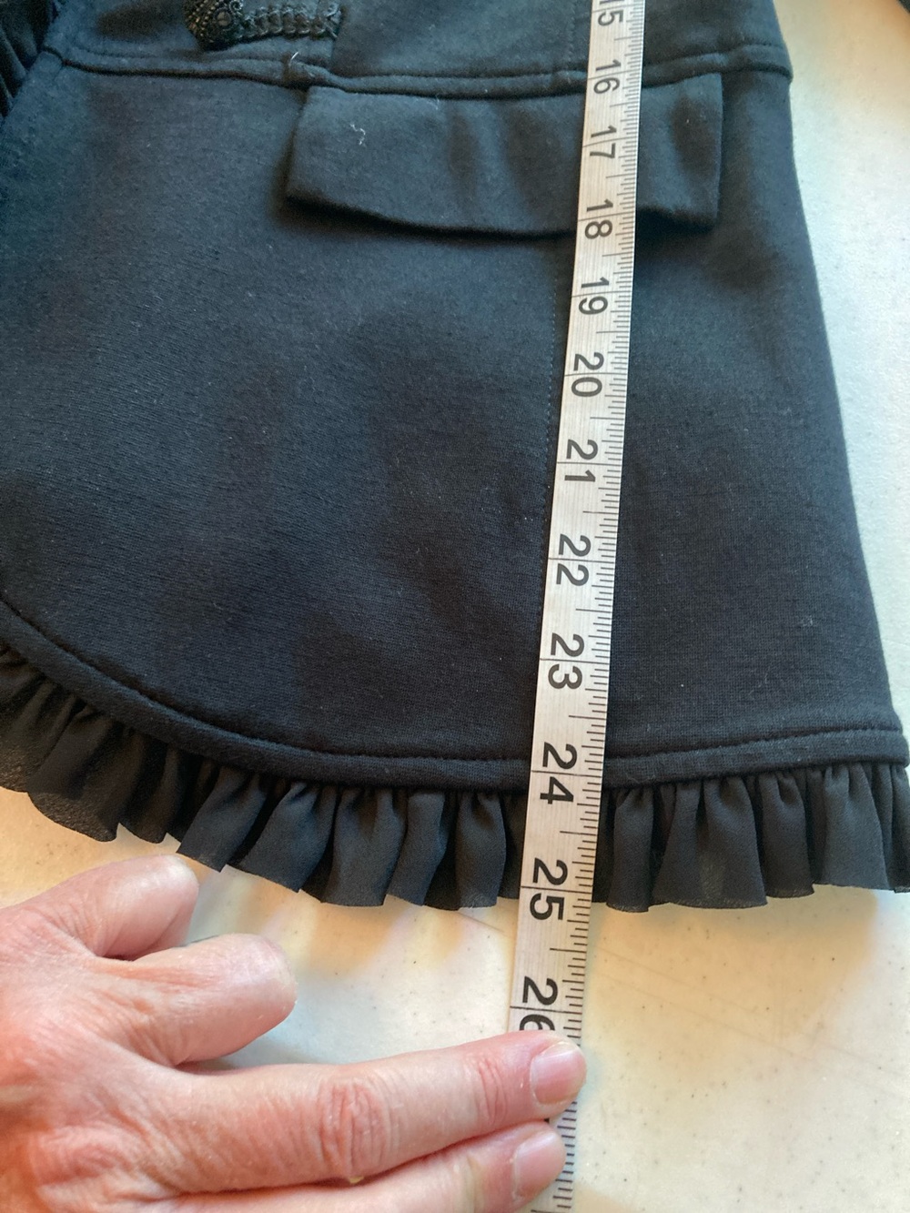 Chico's Black Ruffle-Trim Military Blazer - Picture 12 of 12